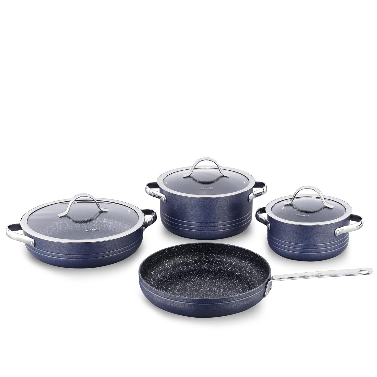 ჭურჭლის ნაკრები Korkmaz A2619-1 Linea 7 pcs Cookware Set- Azura